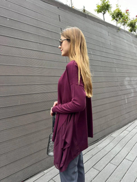Ghisa 5KOBTNK4436 Bordo Şifon Kumaş Detaylı Tunik