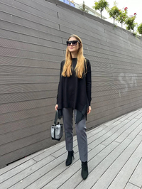 Ghisa 5KOBTNK4436 Siyah Şifon Kumaş Detaylı Tunik