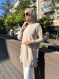 Ghisa 5KOBTNK4689 Taş Tül Detaylı Merserize Tunik