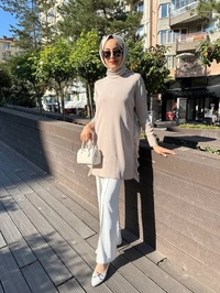 Ghisa 5KOBTNK4689 Taş Tül Detaylı Merserize Tunik