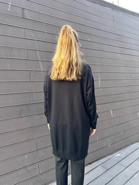 Ghisa 5KOBTNK4803 Siyah Kol Detaylı Triko Tunik