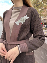 Ghisa 5KÖRHRK3031 Kahve Yaka Detaylı Hırka