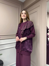 Ghisa 5KÖRHRK3603 Mürdüm Üçgen Desenli Hırka