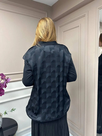 Ghisa 5KÖRHRK3603 Siyah Üçgen Desenli Hırka