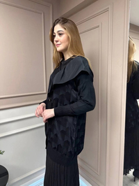 Ghisa 5KÖRHRK3603 Siyah Üçgen Desenli Hırka