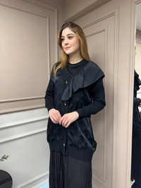 Ghisa 5KÖRHRK3603 Siyah Üçgen Desenli Hırka