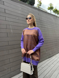 Ghisa 5KÖRTNK4781 Mor Kare Desenli Tunik