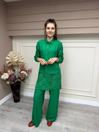 Heddy & Nurcan Çetin 23431 Benetton Güpür Detaylı İkili Takım