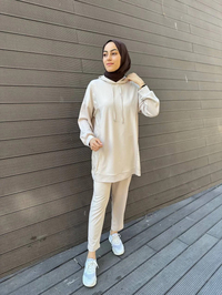 Heddy & Nurcan Çetin 24402 Taş Paraşüt Kumaş Detaylı Pantolonlu Takım