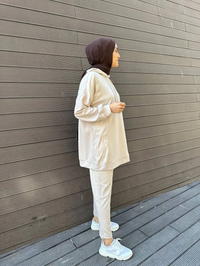 Heddy & Nurcan Çetin 24402 Taş Paraşüt Kumaş Detaylı Pantolonlu Takım