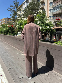Hilay HLY0125Y101.002 Kahverengi New Melina Pantolonlu Takım