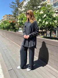 Hilay HLY0125Y101.002 Siyah New Melina Pantolonlu Takım