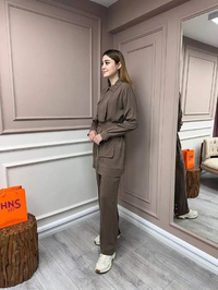 Hilay HLY0125Y101.010 Kahverengi Aleksa Pantolonlu Takım