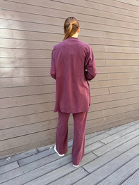 Hilay HLY0125Y101.013 Mürdüm New Leila Pantolonlu Takım