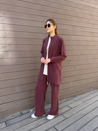 Hilay HLY0125Y101.013 Mürdüm New Leila Pantolonlu Takım