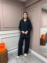 Hilay HLY0125Y101.014 Siyah Nora Pantolonlu Takım