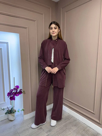 Hilay HLY0125Y101.017 Mürdüm Gale Pantolonlu Takım