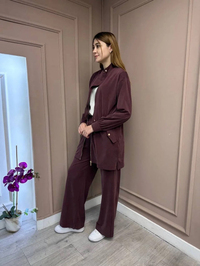Hilay HLY0125Y101.017 Mürdüm Gale Pantolonlu Takım