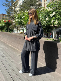 Hilay HLY0125Y101.023 Siyah Alvin Pantolonlu Takım