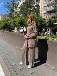 Hilay HLY0125Y101.025 Kahverengi Felix Pantolonlu Takım