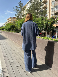 Hilay HLY0125Y101.028 Lacivert Misa Pantolonlu İkili Takım