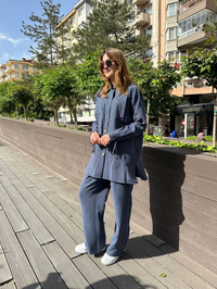 Hilay HLY0125Y101.028 Lacivert Misa Pantolonlu İkili Takım