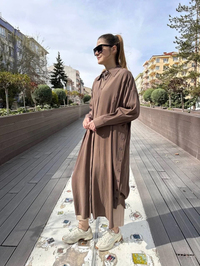 Hilay HLY0125Y104.001 Kahverengi Belis Tunik