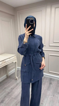 Hilay HLY0126K101.057 Lacivert Siena Beli Bağlamalı Cepli Takım