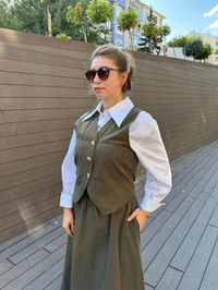 HNS 5209 Haki Düğmeli Yelek
