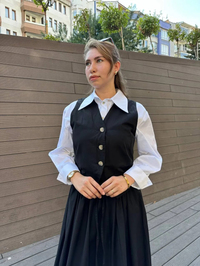 HNS 5209 Siyah Düğmeli Yelek