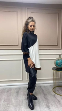 Hukka Design 040020 Taba Yırtmaç Detay Sweat