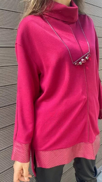 Hukka Design 040035 Bordo Deri Detaylı Bluz
