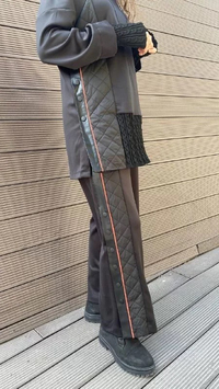 Hukka Design 050031 Siyah Kapitone Detaylı Pantolon