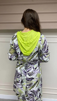 Hukka Design 12R023 Desenli Şapkalı Kimono