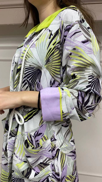 Hukka Design 12R023 Desenli Şapkalı Kimono
