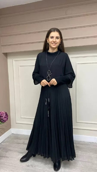 Hukka Desing 020004 Siyah Pilise Etekli Elbise