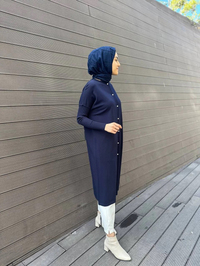 İnvee 5539 Lacivert Düğmeli Hırka
