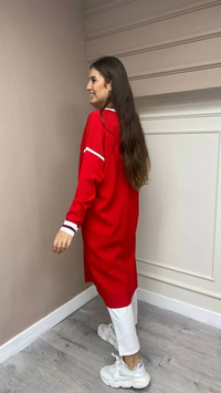 İnvee 5736 Kırmızı Triko Tunik