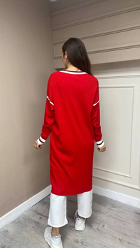 İnvee 5736 Kırmızı Triko Tunik