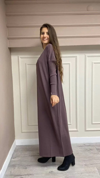 İnvee 5747 Gül Kurusu Triko Elbise