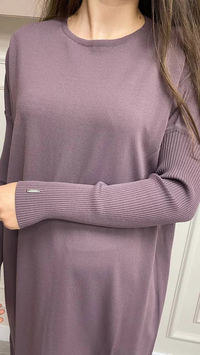 İnvee 5747 Gül Kurusu Triko Elbise