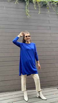 İnvee 5860 Sax Yanı Şifon Triko Tunik