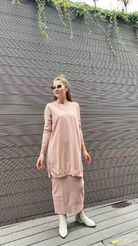 İnvee 5860 Somon Yanı Şifon Triko Tunik