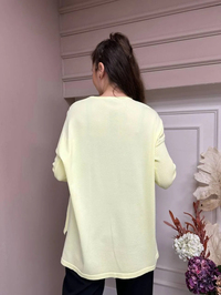 İnvee 5879 Açık Sarı Önü Kısa Arkası Uzun Triko