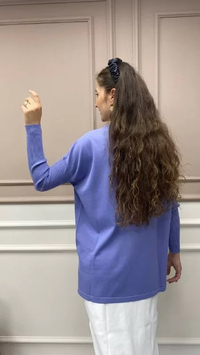 İnvee 5879 Lila Önü Kısa Arkası Uzun Triko