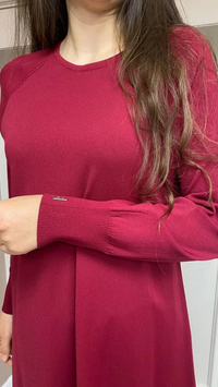 İnvee 6001 Bordo Yanı Yırtmaçlı Tunik