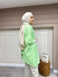 İnvee 6122 Benetton Asimetrik Kesim Gömlek