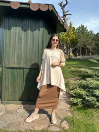 İnvee 6143 Fondöten Triko Tunik