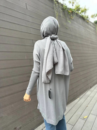 İnvee 6166 Gri Uzun Triko