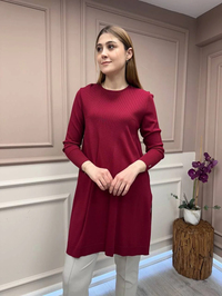 İnvee 6222 Bordo Triko Tunik